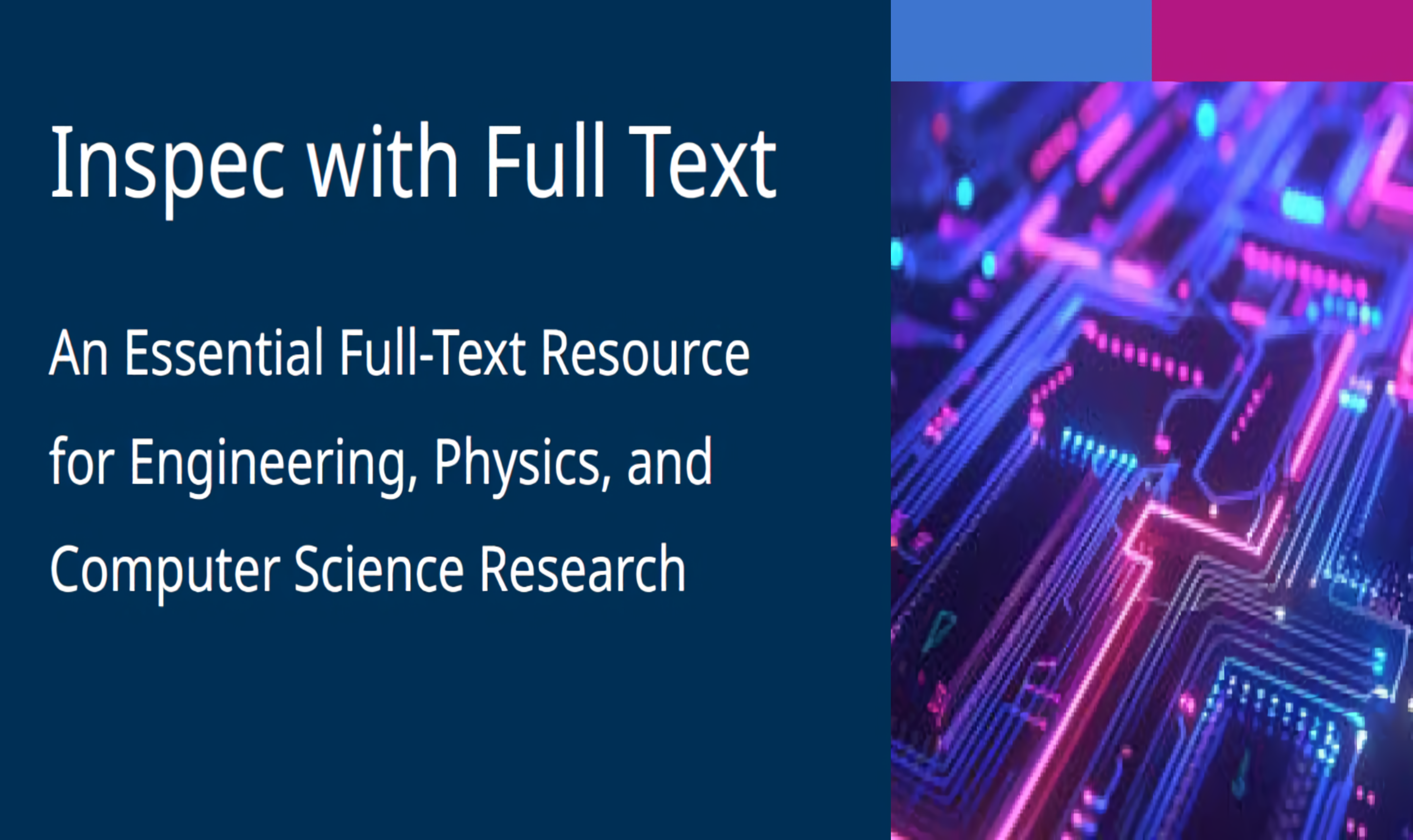 NEW TRIAL E-RESOURCE : Inspec with Full Text
